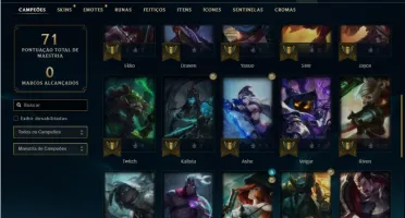 Conta diamante 4 com 38 Champs e 13 Skins + 1 Fragmento