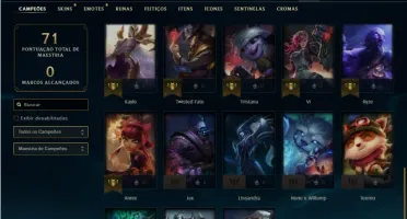 Conta diamante 4 com 38 Champs e 13 Skins + 1 Fragmento