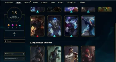 Conta diamante 4 com 38 Champs e 13 Skins + 1 Fragmento
