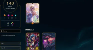 Conta lol lvl 450+ 140 skins honra 5 todas seasons