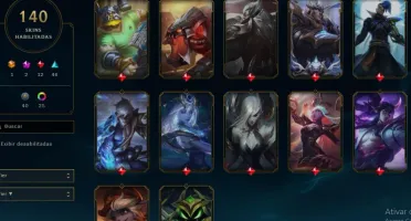 Conta lol lvl 450+ 140 skins honra 5 todas seasons