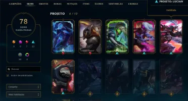 CONTA LOL PROMOÇÃO, 78 SKINS, PRATA, VÁRIOS ÍCONES