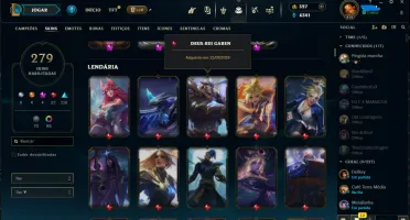 Conta League Of Legends Lvl 470 + 279 Skins Mmr Diamond