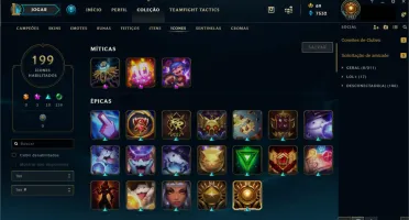 Conta LOL lv 193 / Gold /mmr platina