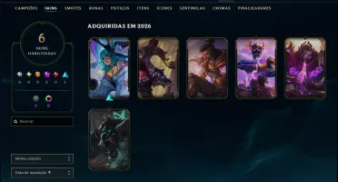 Mestre com 30 Champs e 6 Skins