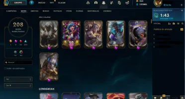 CONTA LOL MESTRE 200 SKINS 300 KK ESSENCIAS