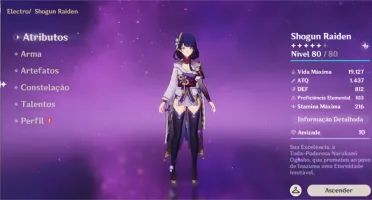Trio Arconte (shogun Raiden+Zhongli + Venti)+ 5* e destinos
