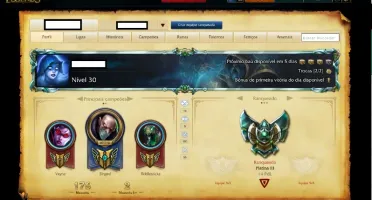 CONTA PLAT 3 75+ CAMPEOES 30+SKINS