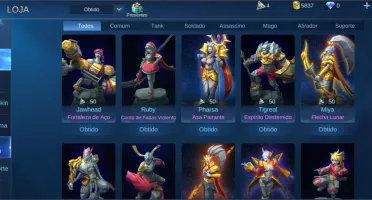 Conta lv 60 Mobile Legends - 92 skins