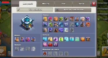 CLASH OF CLANS CV 13 COM 5 CONSTRUTORES