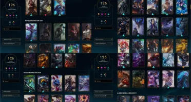 Conta LVL 373 com 141 Campeões + 126 Skins