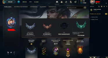 Conta LVL 373 com 141 Campeões + 126 Skins