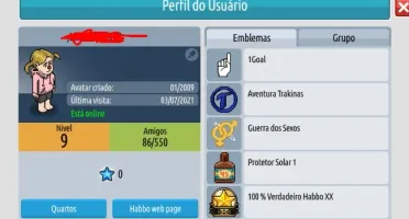Conta habbo 2009 com varios emblemas