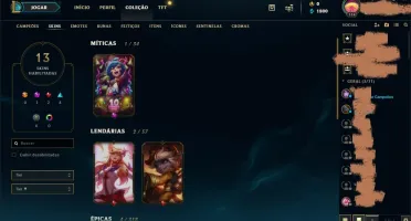 Conta LOL - lvl 115 + 13 skins