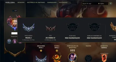 Prata 1 com TODOS os Champs e 195 Skins ( JG / MID / TOP )