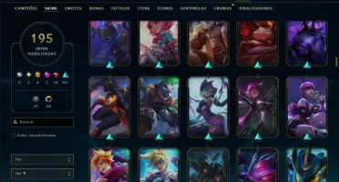 Prata 1 com TODOS os Champs e 195 Skins ( JG / MID / TOP )