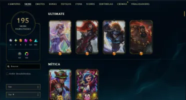 Prata 1 com TODOS os Champs e 195 Skins ( JG / MID / TOP )