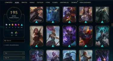 Prata 1 com TODOS os Champs e 195 Skins ( JG / MID / TOP )