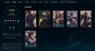 Prata 1 com TODOS os Champs e 195 Skins ( JG / MID / TOP )