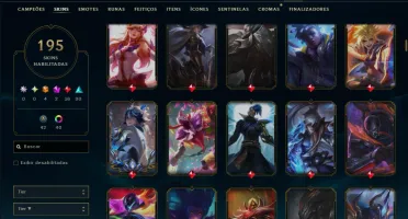 Prata 1 com TODOS os Champs e 195 Skins ( JG / MID / TOP )