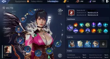 Conta mir4 lvl 68 69k de power 36% de mineração