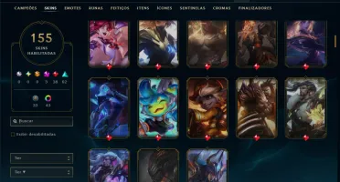 Diamante 4 com TODOS os Champs e 154 Skins +2 Prestigios