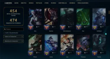 Diamante 4 com TODOS os Champs e 154 Skins +2 Prestigios