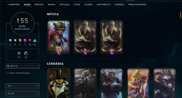 Diamante 4 com TODOS os Champs e 154 Skins +2 Prestigios
