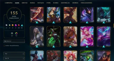 Diamante 4 com TODOS os Champs e 154 Skins +2 Prestigios