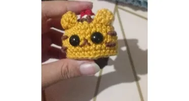 Chaveiro Gatinho Pudim de Crochê