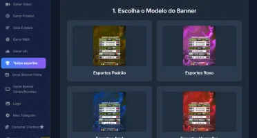 Gerador Banner Pro - Futebol, ufc, nba - Plano Mensal
