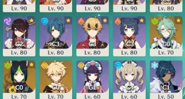 Conta Genshin 15 5*Estrelas Ar 56