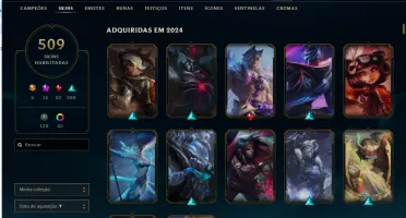 Conta Lol Nível 669 Todos Os Campeões, 509 Skins, 322 Ícones