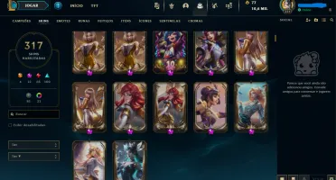 Conta do lol - Lvl 331 - 317 skins - 12 míticas 4 ultimates