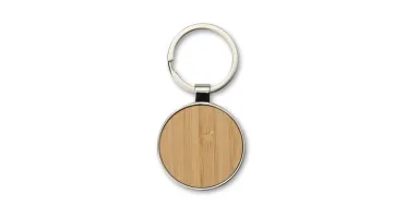Chaveiro de Metal com Detalhe em Bambu