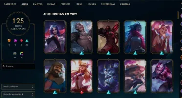 Conta League of Legends GOLD 125 skins + 2K de RP