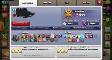 Conta Clash of Clans lvl 100, CV 9 barata