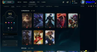 Conta de LOL com todos os campeões, com 95 skins.