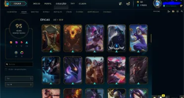Conta de LOL com todos os campeões, com 95 skins.