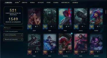 Esmeralda 4 com TODOS os champs e 170 Skins + 1.1kk de Zoe