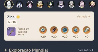Conta genshin com vários T5
