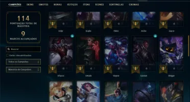 Conta Platina 2 com 55 Champs e 41 Skins + 2 Miticas
