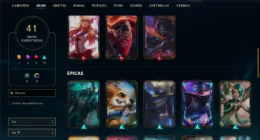 Conta Platina 2 com 55 Champs e 41 Skins + 2 Miticas