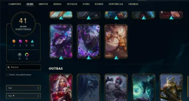 Conta Platina 2 com 55 Champs e 41 Skins + 2 Miticas