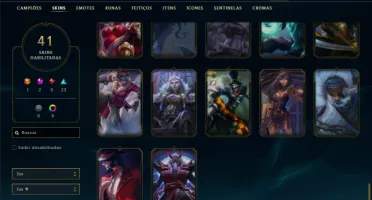 Conta Platina 2 com 55 Champs e 41 Skins + 2 Miticas