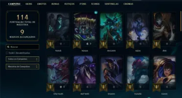 Conta Platina 2 com 55 Champs e 41 Skins + 2 Miticas