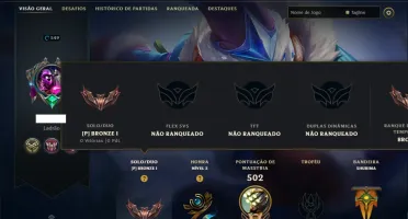 Bronze 1 com TODOS os Champs e 108 Skins ( JG / TOP / SUP )