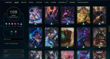 Bronze 1 com TODOS os Champs e 108 Skins ( JG / TOP / SUP )