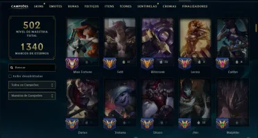 Bronze 1 com TODOS os Champs e 108 Skins ( JG / TOP / SUP )