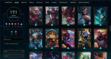 Bronze 2 com TODOS os Champs e 120 Skins ( ADC / SUP ) +RP